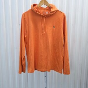 Polo Ralph Lauren Mens Orange Long Sleeve Hoodie Shirt Polo Player Logo Size L